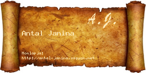 Antal Janina névjegykártya